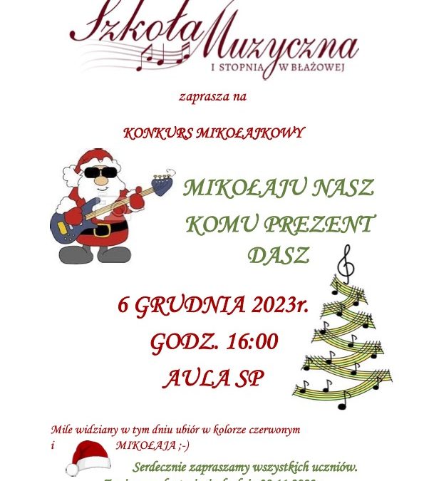 Konkurs Mikołajkowy – aktualizacja