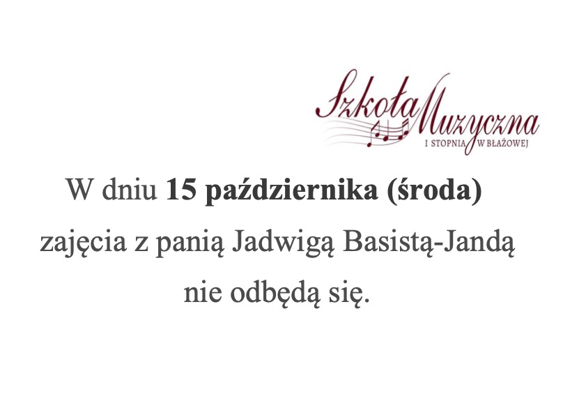 Odwołane zajęcia z teorii 15.10.2025