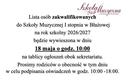 OGŁOSZENIE: